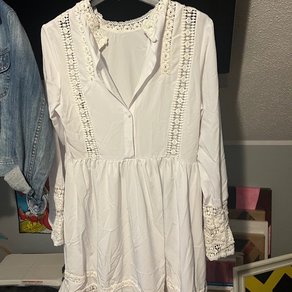 White shirt dress